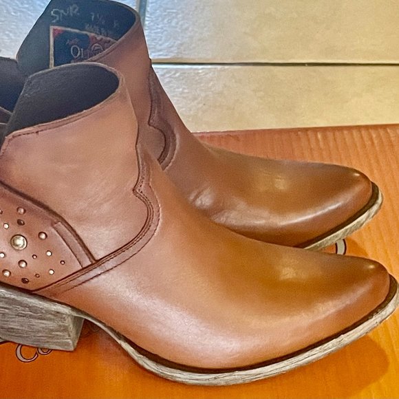 WORN ONCE Old Gringo ODESSA 6" BOOTIES Brown Whiskey Burnished STUDS w/BOX 7.5 B - Picture 5 of 6